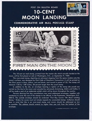 1969 First Moon Landing Sc C76 single Souvenir Page SP237 with FDC cancel - Image 1 of 2