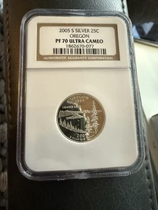 2005-S 25c Silver Proof Oregon OR State Quarter NGC PF 70 Ultra Cameo PR - Picture 1 of 2