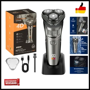 Rasierer Herren Elektrisch 4D-Rotationsrasierer nass und trocken, Wasserdicht... - Bild 1 von 9