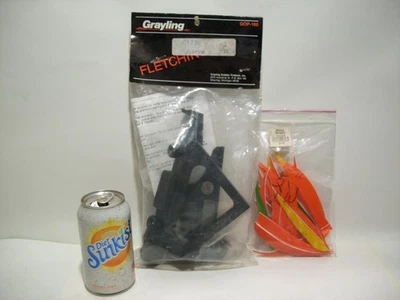 Vtg GRAYLING USA FLETCHING JIG/LEFT WING/NOS IN ORIGINAL PKG & 5" LW FEATHERS - Image 1 of 4