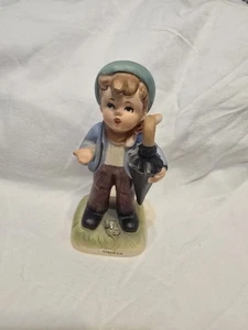 Vintage Erich Stauffer Umbrella Boy Figurine, Hummel Figurine, 1940's, 6.5" tall - Picture 1 of 10