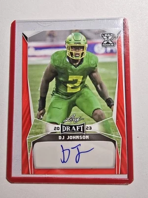 2023 Leaf Draft Autographs Red #BA-DJJ DJ JOHNSON Auto Signed ROOKIE RC - Image 1 of 2