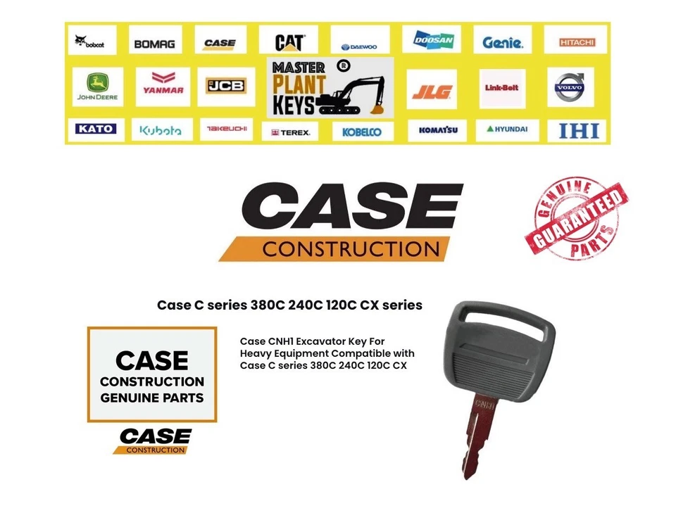 Estuche Genuino CNH1 Llave Excavadora Serie C 380C 240C 120C CX Llave Planta Maestra Foto 1 de 1