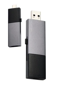 ELECOM External SSD 1TB USB3.2 (Gen2) Compatible Sliding Type C Type A Slide Swi - Photo 1/7