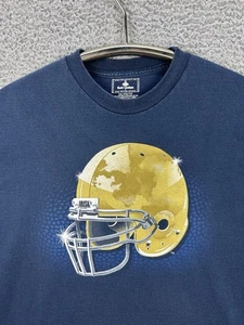 VTG Notre Dame Fightin Irish Shirt Sz 2XL Foot Locker Navy Blue Big Helmet NCAA - Picture 1 of 8