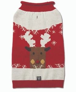 XS Petrageous Dog Christmas Sweater Red Rudolph Reindeer Winter Holiday - Picture 1 of 3
