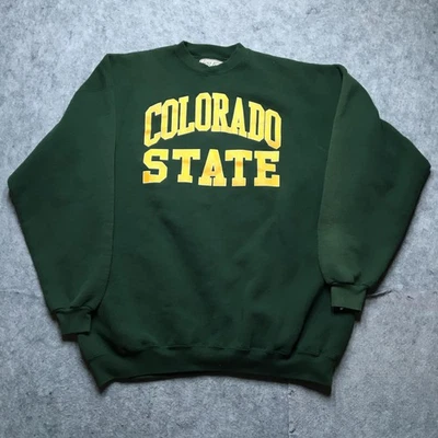 Sudadera De Colección Colorado State Rams Para Hombres 2XL Verde NCAA College Cuello Redondo Años 90 Foto 1 de 4
