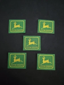 Lote de 5 parches de tela John Deere vintage - diseño clásico verde y amarillo - Imagen 1 de 4