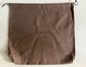 New Authentic Bottega Veneta Large Drawstring Dust Bag Brown Large 19.5 x18“EC - Picture 1 of 3