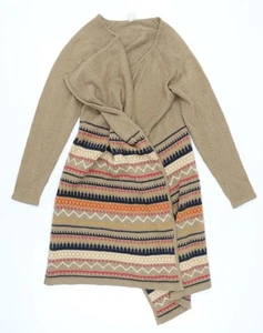 Cárdigan para mujer Vila beige frente abierto, mediano, estilo azteca - Imagen 1 de 12