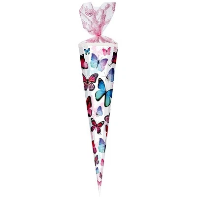 Nestler Schultüte 100cm eckig Schmetterling Zuckertüte Schulanfang Einschulung
