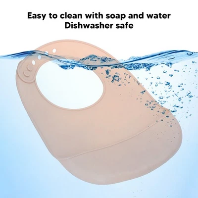 Toddler Bib Safe Silicone Soft Waterproof Neck Fasteners Silicone Bib For Baby - image 1 of 4