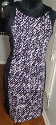 Liz Claiborne Women's Multicolor Sleeveless Back Zip Vented A-Line Dress Sz 10P - Image 1 of 4