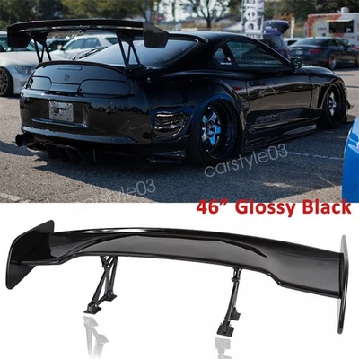 46" Adjustable Rear Trunk Spoiler Racing Wing GT Gloss Black For Toyota Supra GR Foto 1 de 4