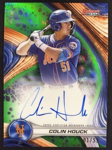 Bowman’s Best Colin Houck 2024 refractor verde autógrafo automático/99 #B24-CH Mets - Imagen 1 de 2
