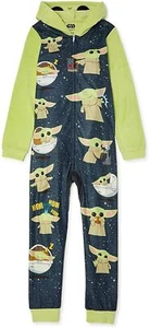 Star Wars Baby Yoda Hooded Sleeper Blanket Pajama Boy Size 8 10/12 - Picture 1 of 1