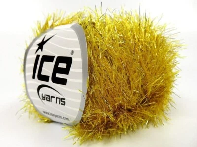 Gold Eyelash Dazzle 50gr 82331 Ice Yarns Metallic Sparkle Yarn 60yds - Image 1 of 4