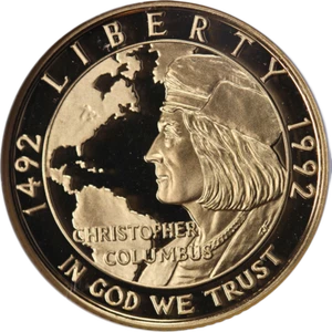 1992-W Columbus Commemorative Gold $5 NGC PF70 Ultra Cameo - STOCK - Picture 1 of 4