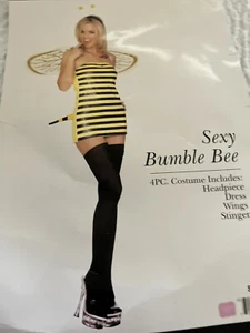 Sexy Bumblebee Women's Adult Size S/M Completed Leg Avenue 4 Piece Costume* - Picture 1 of 4