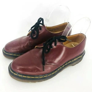 Vintage Dr. Marten's Red Patent Leather Made in England Oxford UK 6 Punk Lace Up - Picture 1 of 12