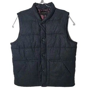Banana Republic Men XL Polyester Fill Puffer Quilted Charcoal Grey Full Zip Vest - Picture 1 of 7