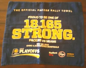 INDIANA PACERS RALLY TOWEL 2012 PLAYOFFS CONF SEMI'S v MIAMI HEAT LEBRON, WADE - Picture 1 of 1