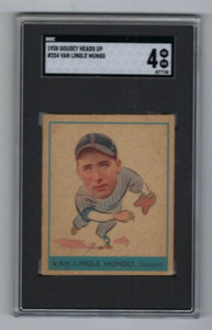 1938 Goudey baseball card #254 Van Lingle Mungo Brooklyn Dodgers graded SGC 4