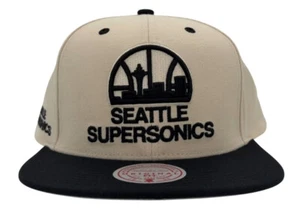 Mitchell & Ness NBA Seattle Supersonics HWC Evergreen Cream & Black Snapback Hat - Picture 1 of 14