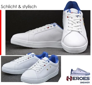 Heroes Sneaker Lace-Up Shoe Half Shoe White Blue France Tennis Size 39 - Picture 1 of 7