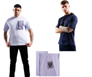 BELSTAFF STERN MILITARY CHEST POCKET CLASSIC T-SHIRT TEE CREW NECK SUMMER TOP - Picture 1 of 10