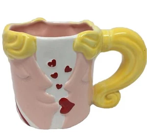 Russ Berrie Kissing Face Pony Tail Handle Coffee Mug Cup - Picture 1 of 6