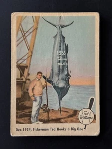 1959 Fleer Ted Williams Card 54 Ted Hooks A Big One - Foto 1 di 2