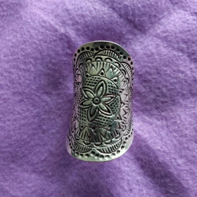 FINE SILVER RINGS 925 CRAFT FFONIWCH 은반지 FREE SIZE ARTISAN TRIBAL TRIBE R7715 - Image 1 of 4