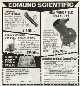 1978 Vintage Druckanzeige Edmund Scientific neues Weitfeldteleskop kostenlos versenden - Bild 1 von 2