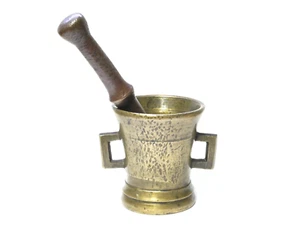 Schwerer Bronze Mörser mit Pistill, Küchenhelfer, Apotheke, Frankreich 18. Jhd. - Bild 1 von 17