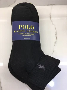 Polo Ralph Lauren grau/schwarz Poly Logo Viertel Sportsocken neu mit Etikett 6er-Pack NEU - Bild 1 von 4