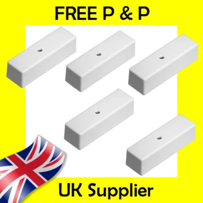 5 x White 7 Way Burglar Alarm Connection Junction Boxes Connector + Leaf Tampers