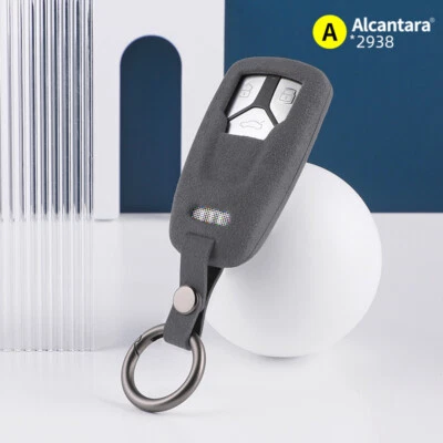Alcantara Car Key Case Cover Holder Keycahin For Audi A4L A3 A6L Q3 Q5L Key Bag - Image 1 of 4