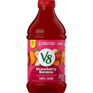 V8 Strawberry Banana 100% Fruit and Vegetable Juice, 46 fl oz Bottle - Picture 1 of 6