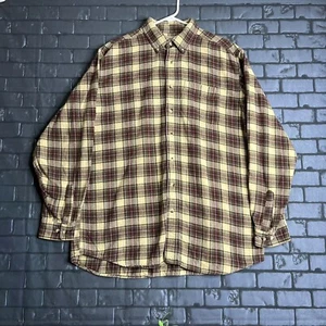 LL Bean Plaid Button Up Flannel Men’s L Tall Long Sleeve 100% Cotton - Picture 1 of 7