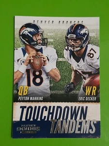 2013 Panini Contenders Touchdown Tandems #2 Peyton Manning Eric Decker Broncos - Picture 1 of 2