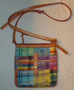 Dooney & Bourke Patchwork Ant Picnic Crossbody Purse Handbag Adjustable Plaid - Picture 1 of 12