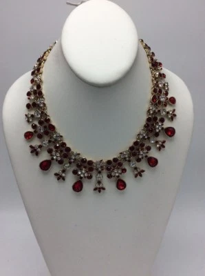 $250 Givenchy Piedras de Colores Rojo y Transparente Collar Distintivo 61gb Foto 1 de 4