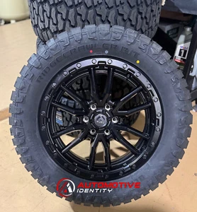 20x10 Fuel D679 Rebel Black Wheels 33" RT Tires 8x170 Ford Super Duty F250 F350 - Picture 1 of 4