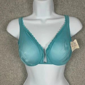 New Vintage Warners 34D Womens Bra Blue Sheer 1516 Adjustable Underwire - Picture 1 of 11