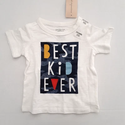 Camiseta blanca manga corta First Impressions talla 3-6M Best Kid Ever para niños Foto 1 de 4