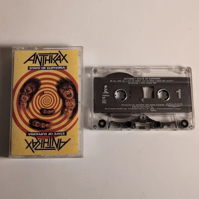 Vintage 1988 Anthrax State of Euphoria Thrash Metal Cassette MEGAFORCE Foto 1 de 4