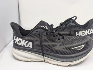 Hoka One One Clifton 9 Herren schwarz/weiß Laufschuhe 1127895-BWHT – Größe 10 D - Bild 1 von 12