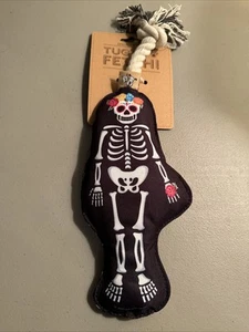 6 Inch Tug & Fetch Dog Toy - Day Of The Dead Skeleton - Picture 1 of 3