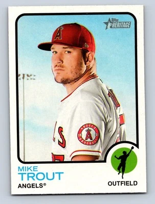 2022 Topps Heritage #100 Mike Trout Angels - Image 1 of 2